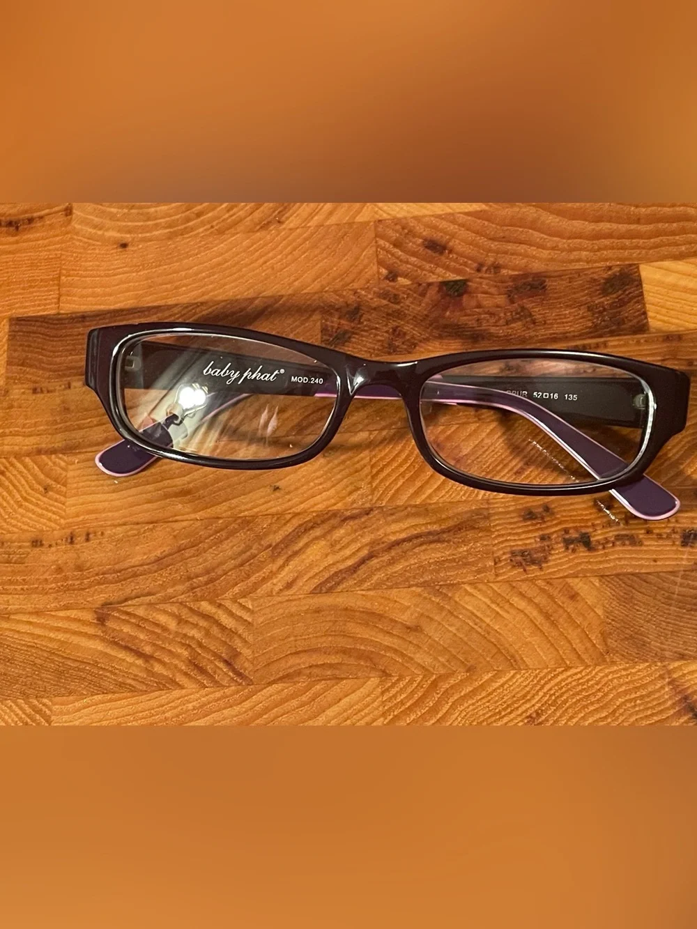 Vintage Baby Phat Purple Plastic Eyeglasses Frames Women's MOD 240 Case Included